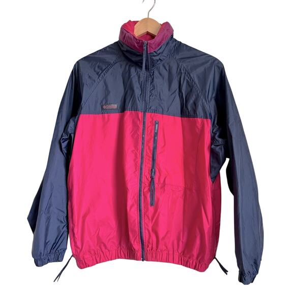 vtg 80s Vintage Columbia Windbreaker Track Jacket Mens M - Picture 1 of 12